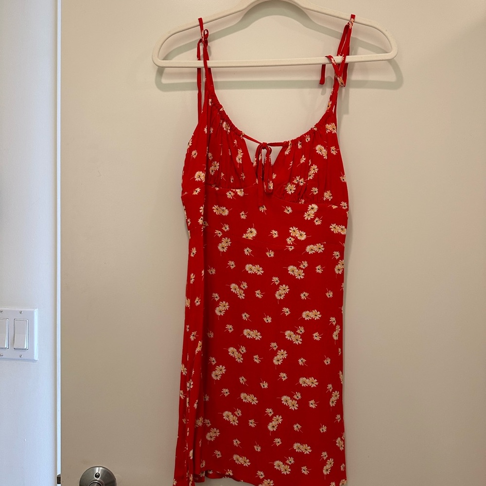 Red floral sundress